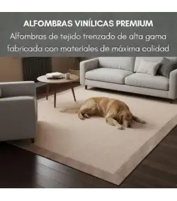 Alfombra vinilica de Tejido Trenzado de Alta Gama Lavable Antideslizante Alfombra Resistentes para Salon Cocina baño Pasillo